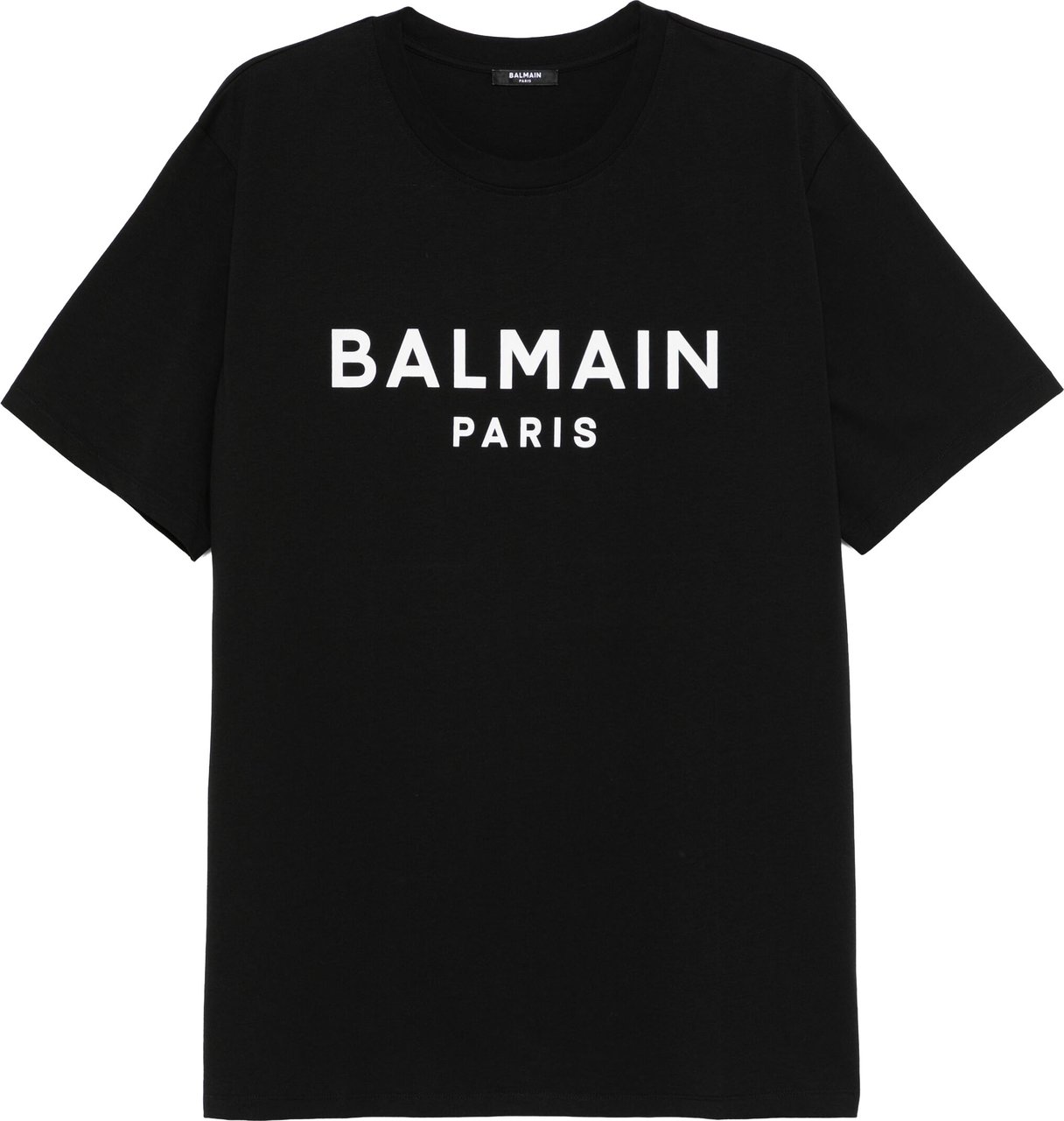 Balmain Black T-Shirt Organic Cotton Logo T-Shirt Zwart