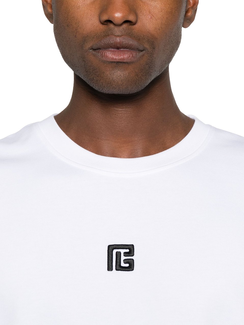 Balmain White T-Shirt Regular Fit PB T-Shirt Wit