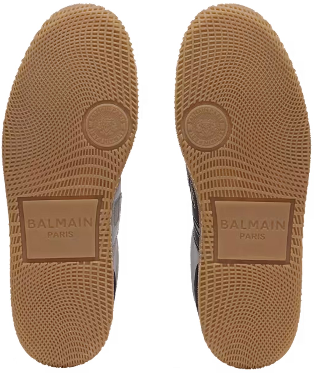 Balmain Grey Low Top Suede Panel Sneakers Grijs