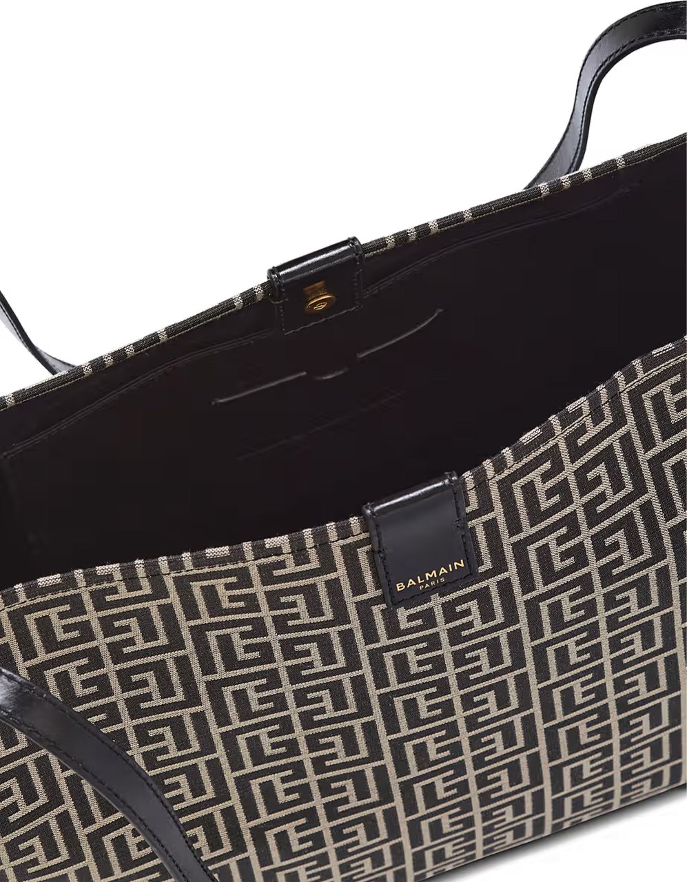 Balmain Large Geometric Maze Pattern Tote Bag Grijs