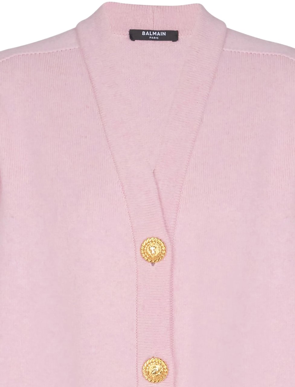 Balmain Oversized Mid-Length Gold-Tone Button Cardigan Neutraal