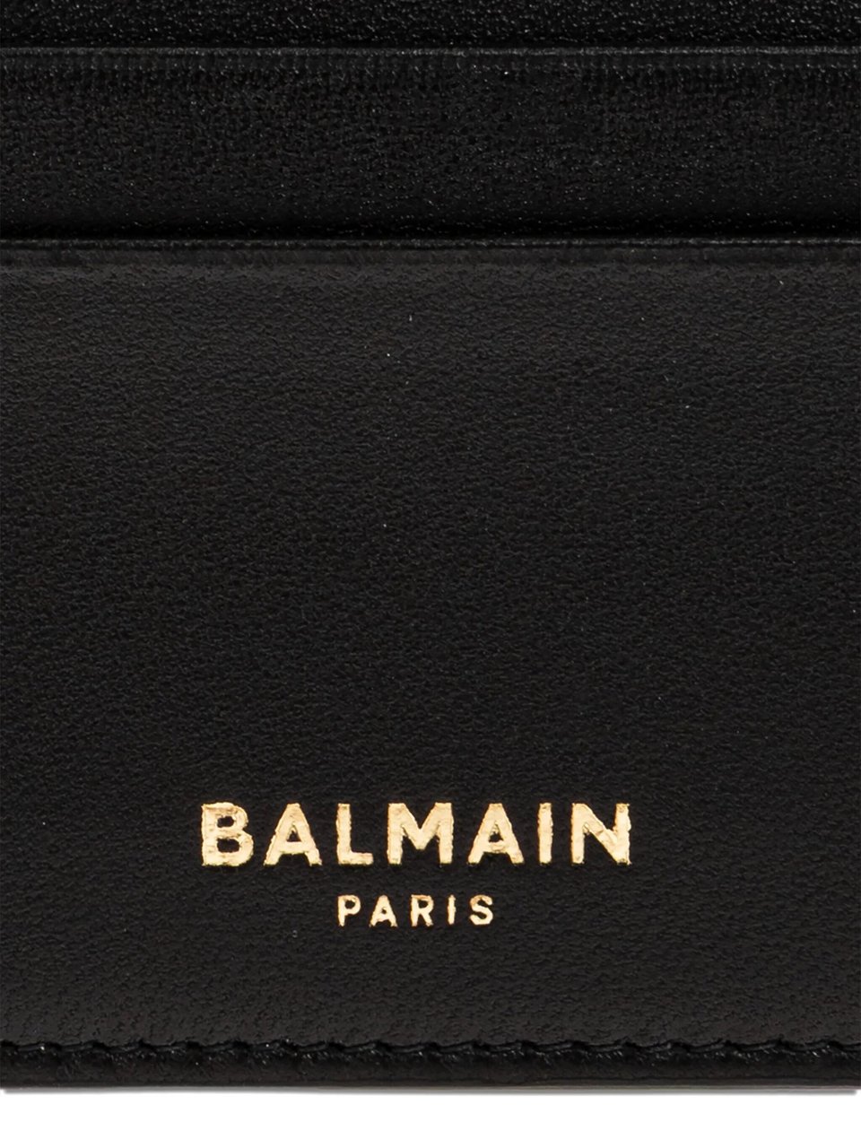Balmain Black Classic Smooth Leather Card Holder Zwart