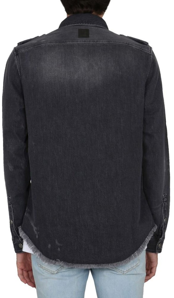 Balmain Balmain Black Denim Shirt Zwart