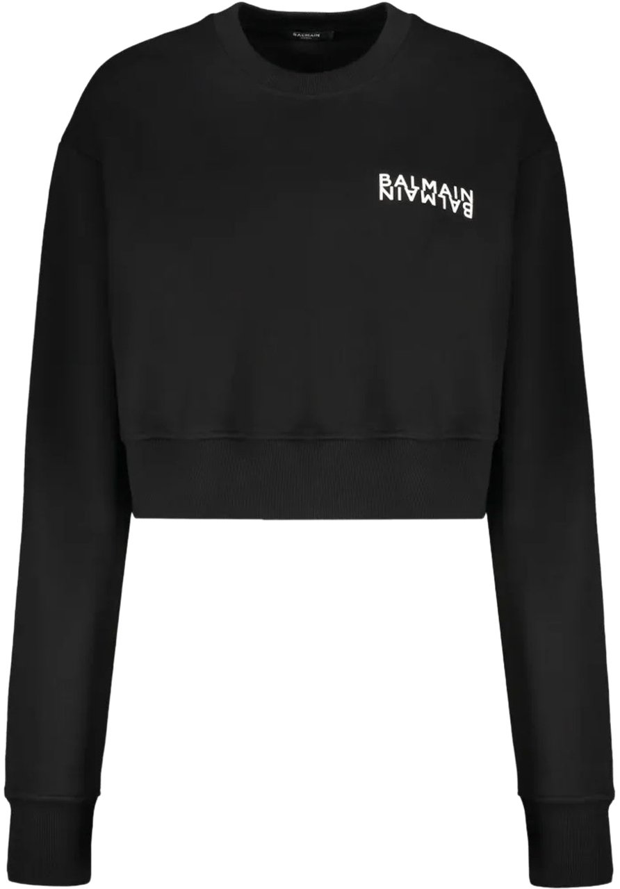 Balmain cropped logo sweatshirt Zwart