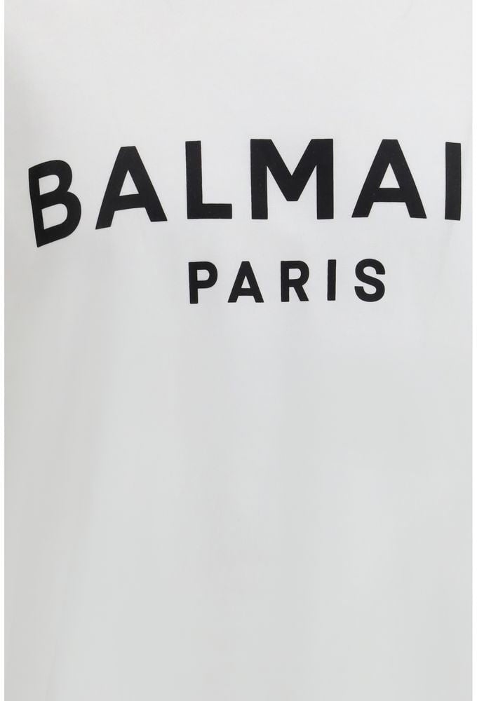 Balmain Balmain White Cotton T-Shirt Wit