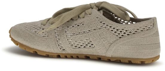 Balmain Beige Cotton Athletic Sneakers Beige