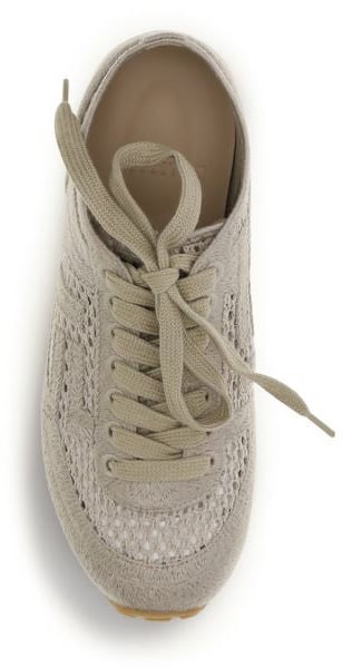 Balmain Beige Cotton Athletic Sneakers Beige