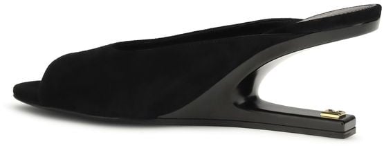Balmain Black Goatskin Mules Zwart