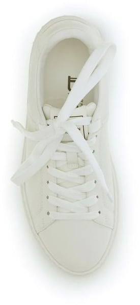 Balmain White Calf Leather Bos Taurus Low Top Sneakers Wit