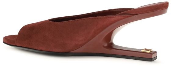 Balmain Bordeaux Goatskin Mules Maroon