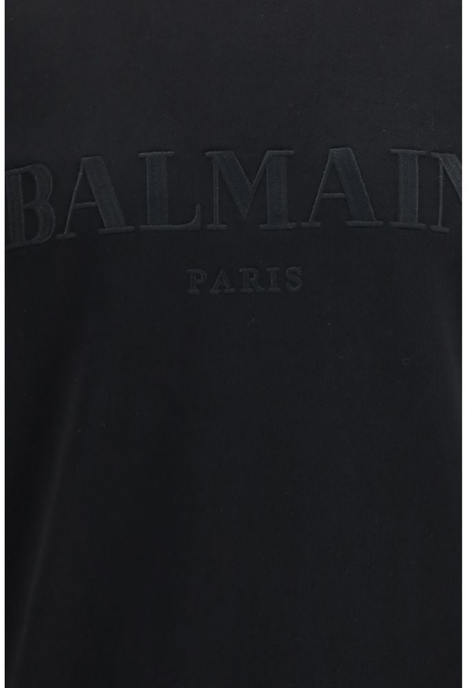 Balmain Black Cotton Sweatshirt Zwart