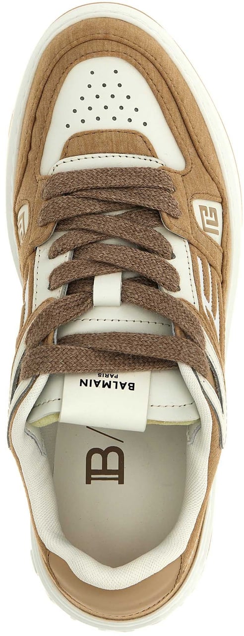 Balmain Beige Polyester Low Top Sneakers Beige
