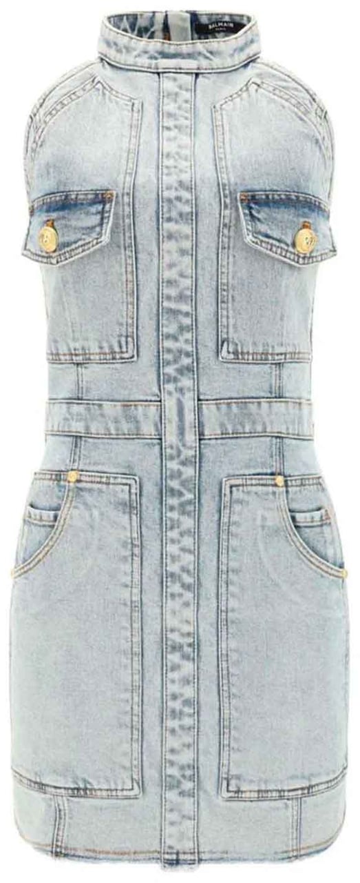 Balmain Balmain Denim Mini Dress Blauw