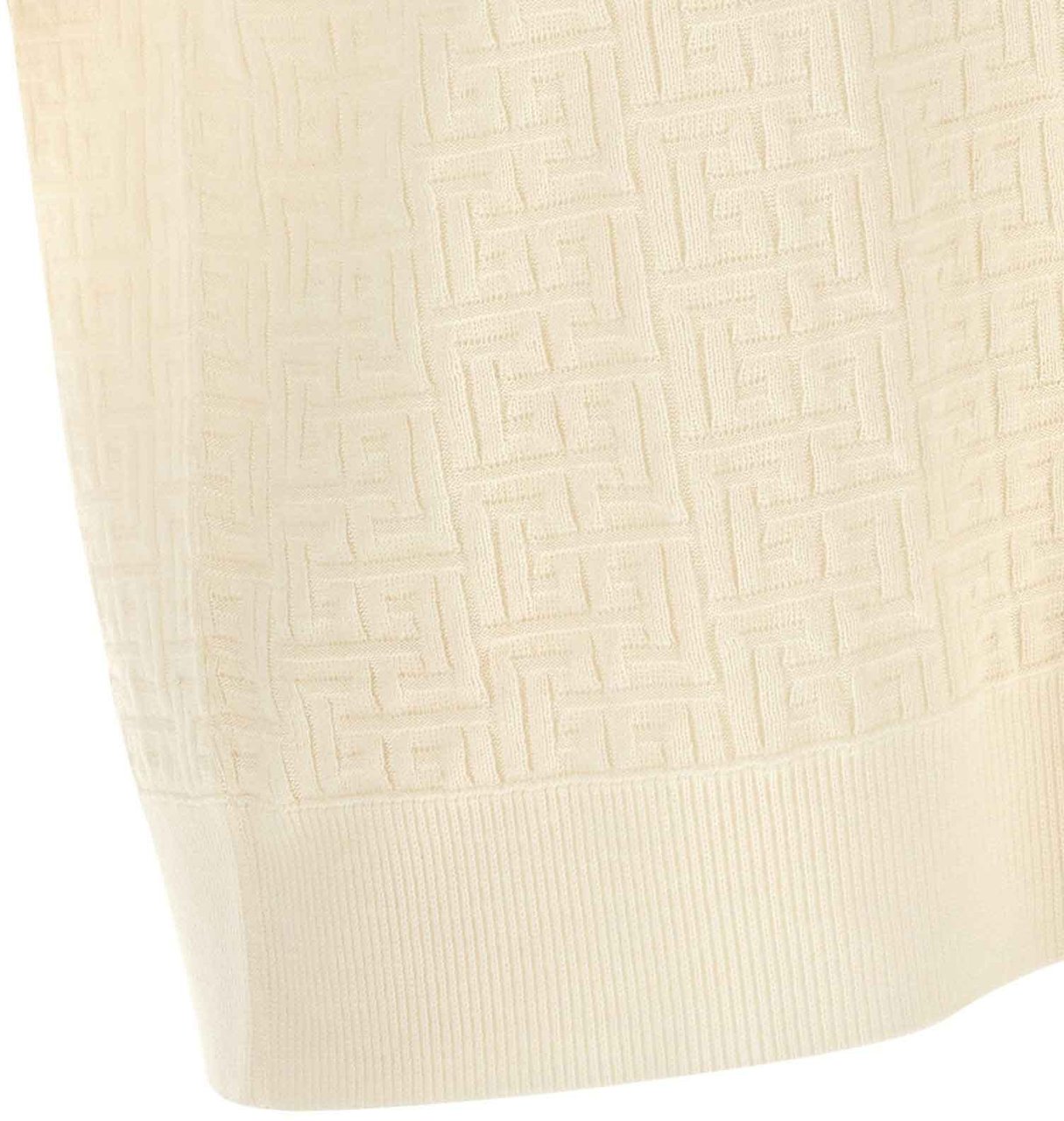 Balmain White Wool Polo Shirt Wit