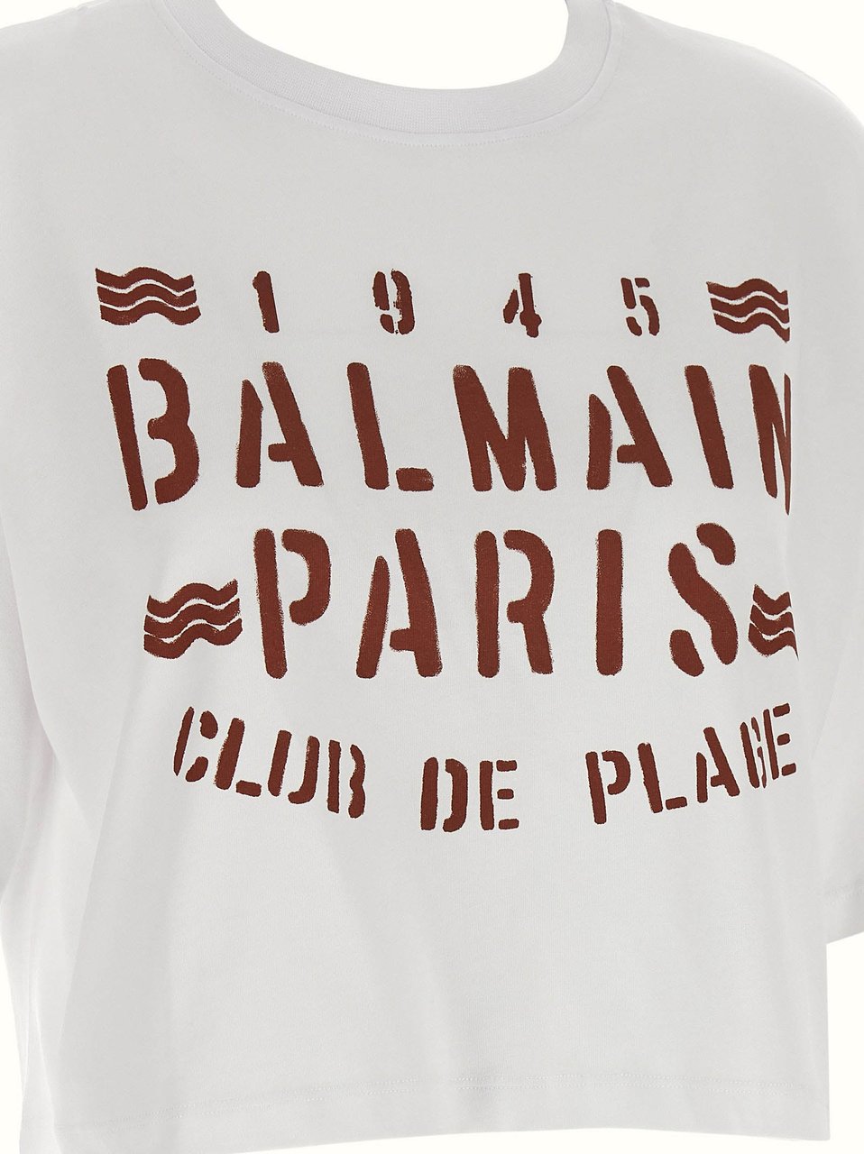 Balmain White Cotton T-Shirt Wit