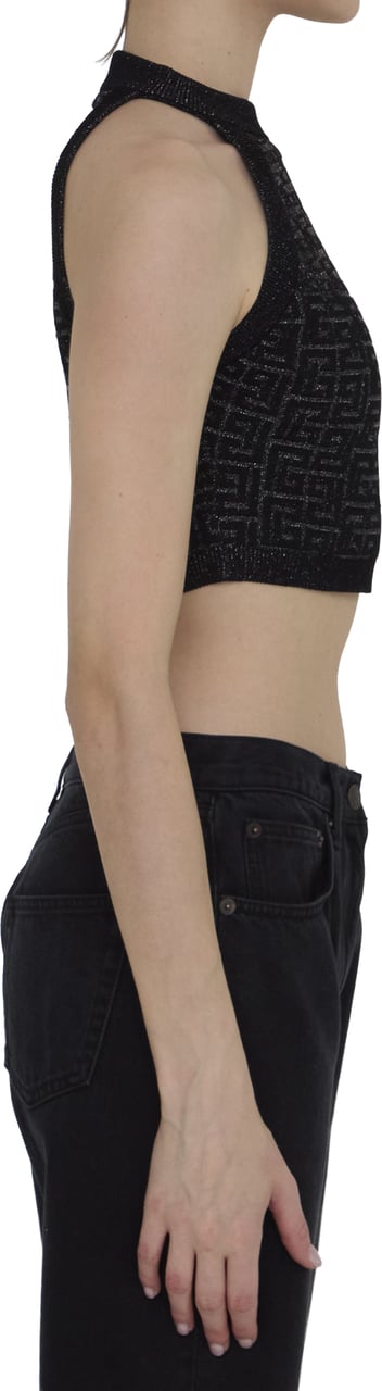 Balmain PB Labyrinth knit top Zwart