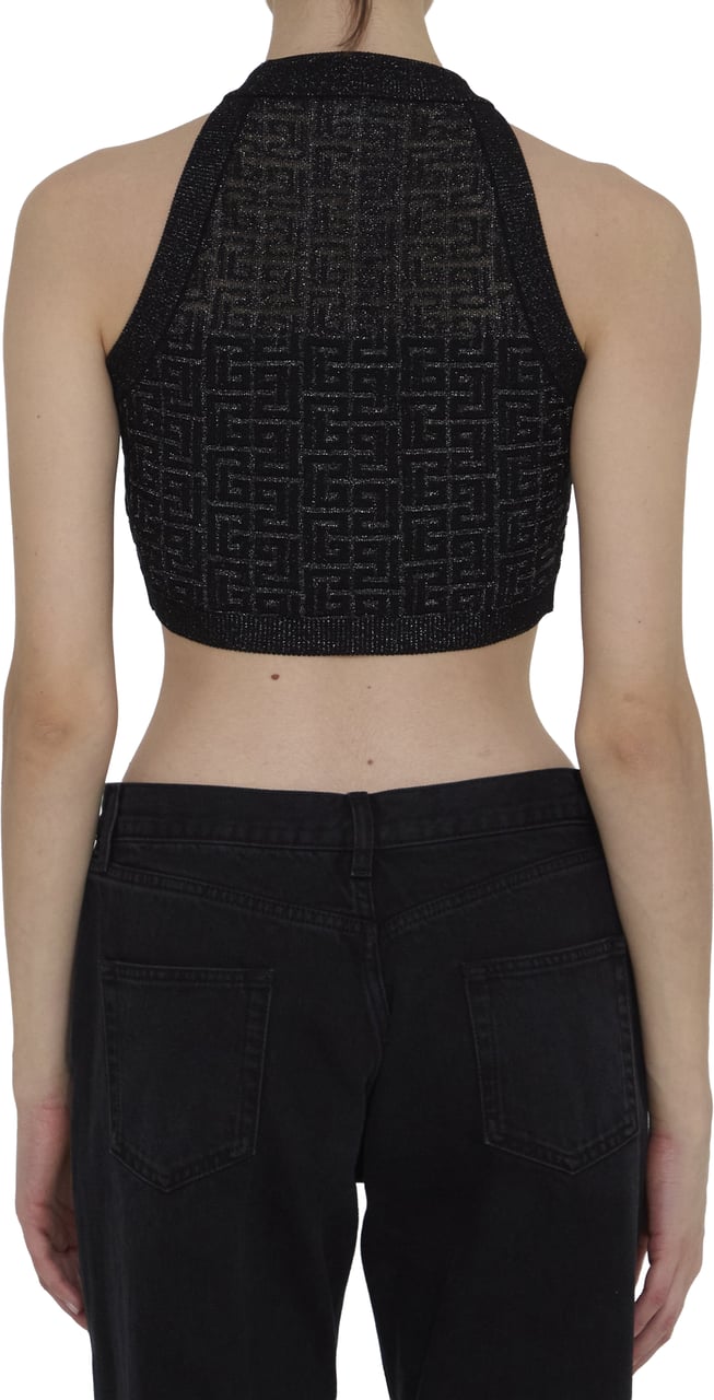 Balmain PB Labyrinth knit top Zwart