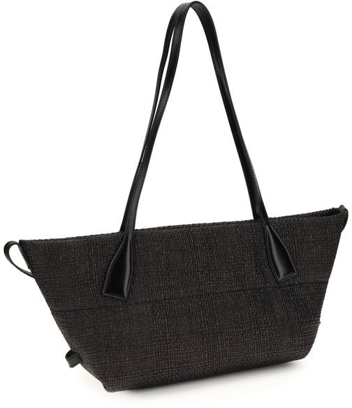 Balmain Balmain Black Raffia Shoulder Bag Zwart