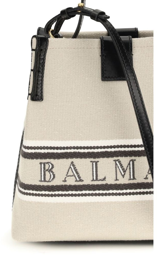 Balmain Balmain Beige Cotton Shoulder Bag Beige