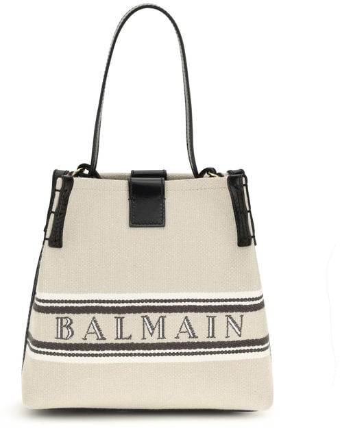 Balmain Balmain Beige Cotton Shoulder Bag Beige