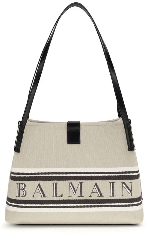 Balmain Balmain Beige Cotton Shoulder Bag Beige
