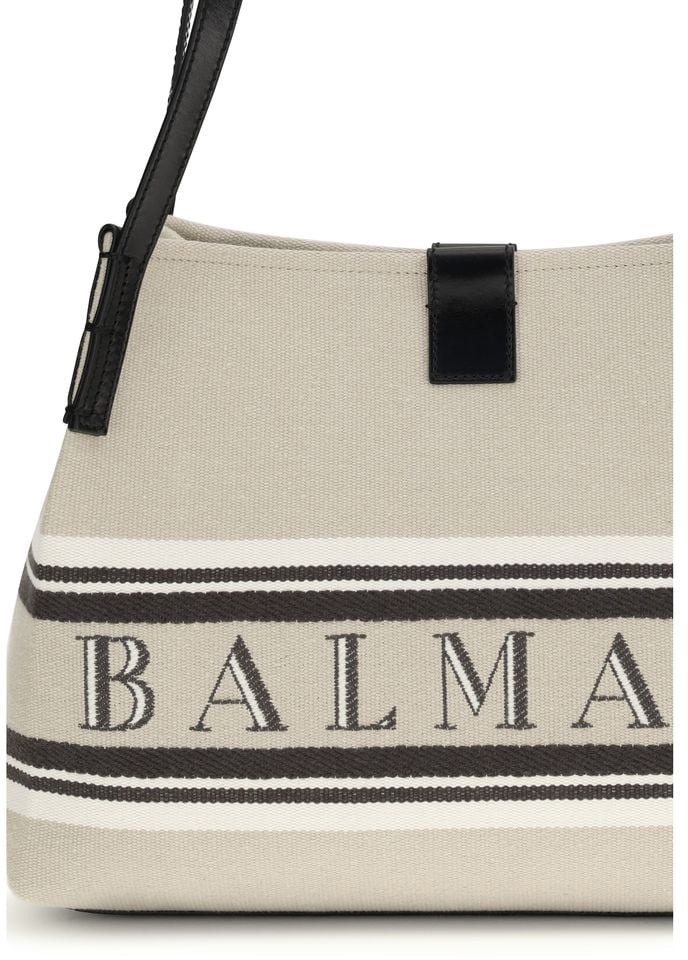 Balmain Balmain Beige Cotton Shoulder Bag Beige