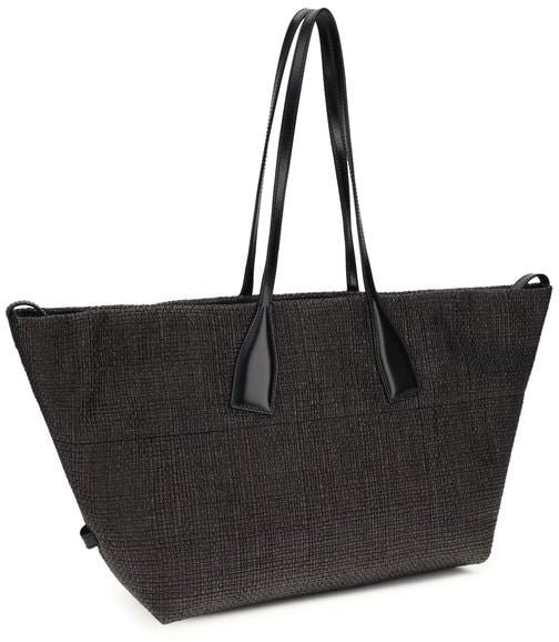 Balmain Balmain Black Raffia Shoulder Bag Zwart