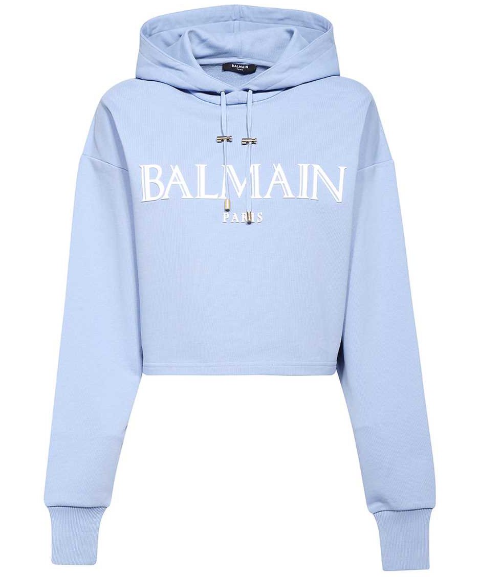 Balmain Cotton hoodie Lichtblauw