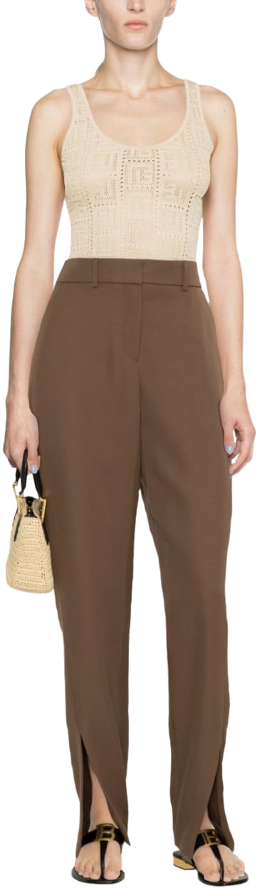 Balmain Trousers Marron Bruin