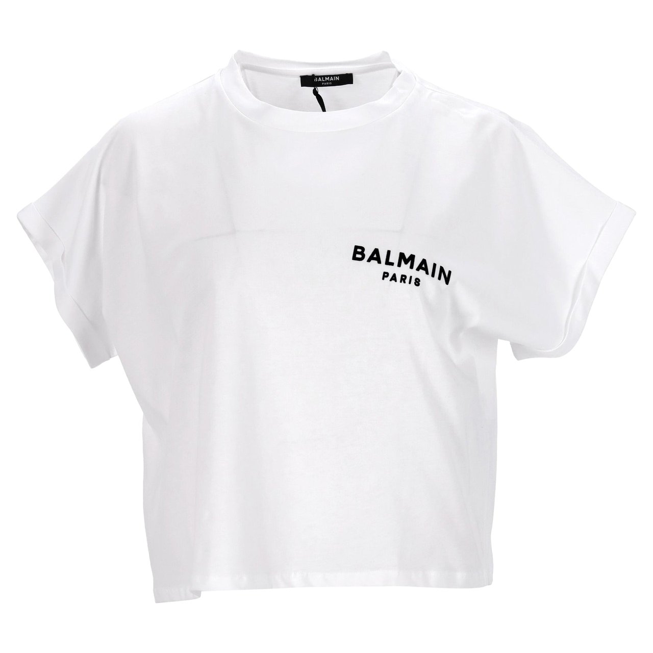 Balmain Relaxed-Fit Cotton Crop Top With Logo Detailing Wit
