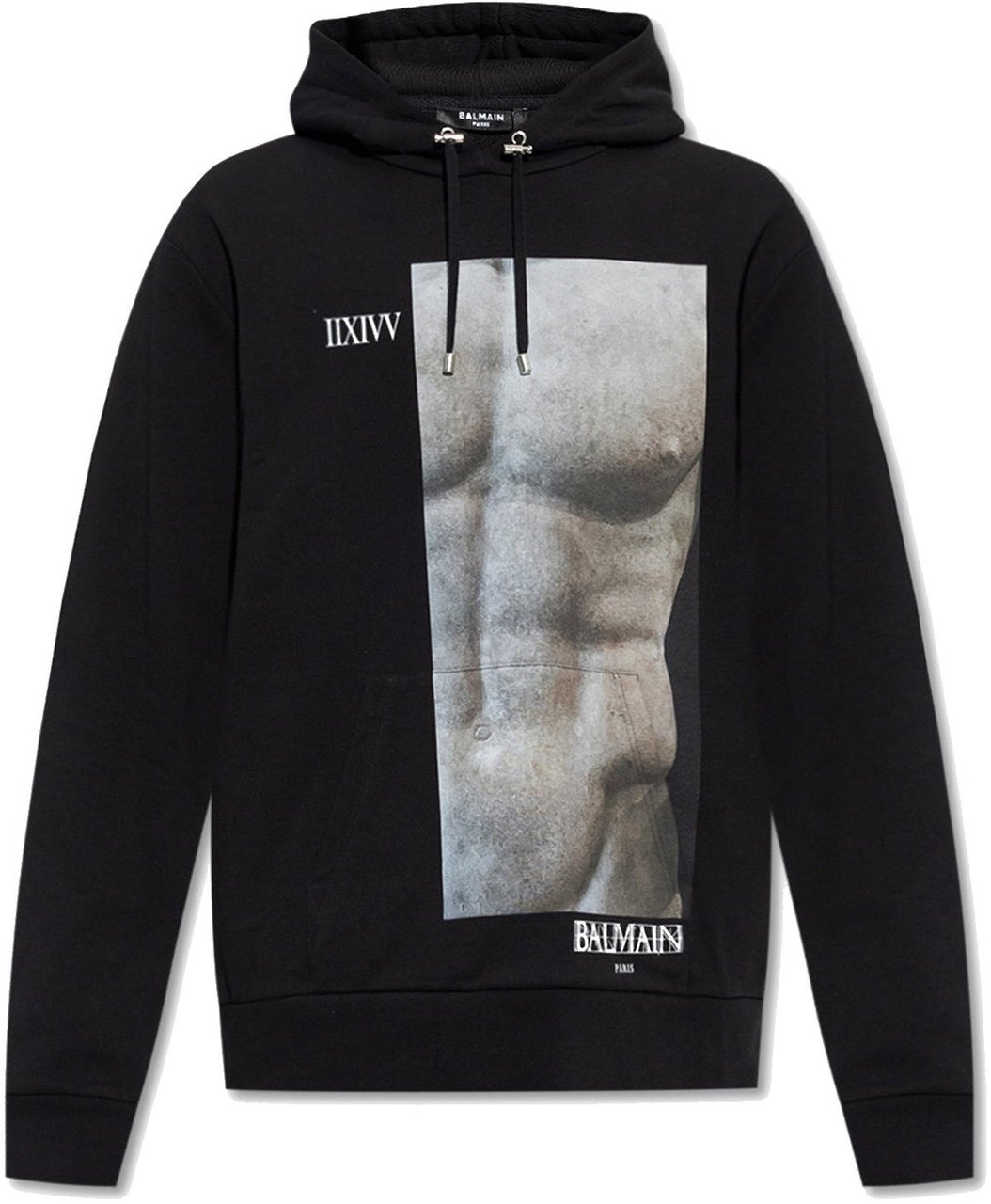 Balmain Balmain Cotton Hoodie Sweatshirt Zwart