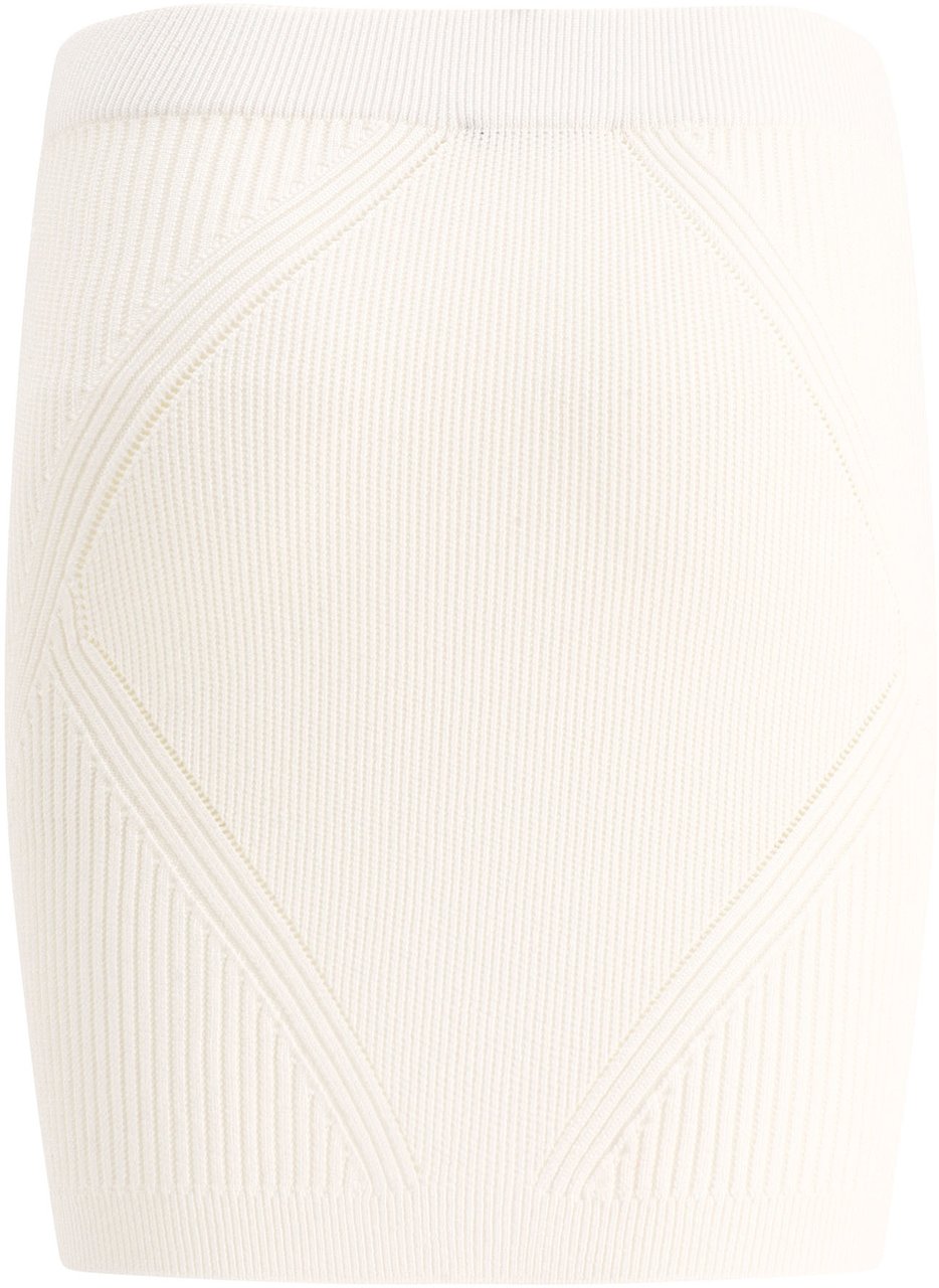 Balmain Knitted skirt with buttons Wit