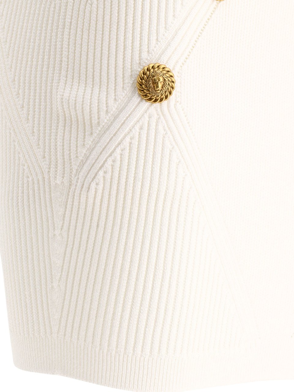 Balmain Knitted skirt with buttons Wit