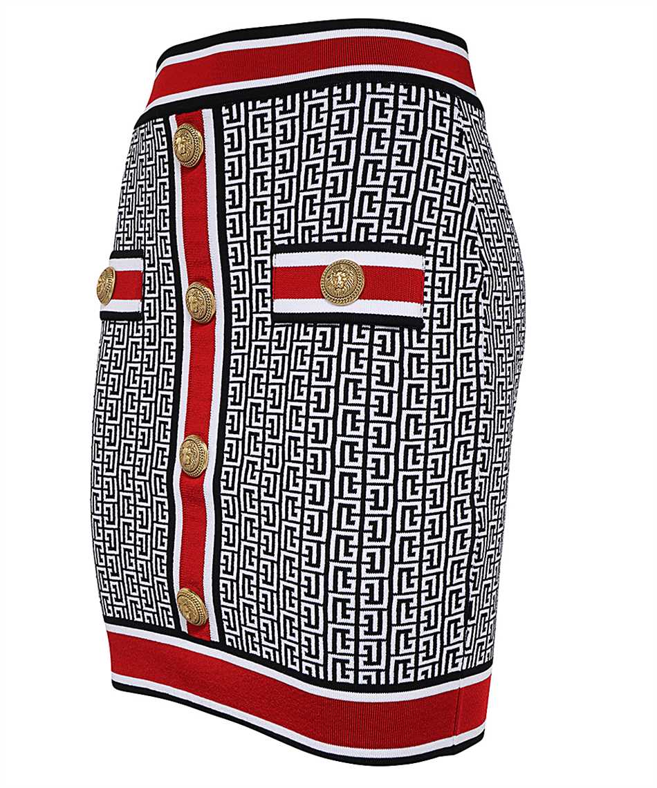 Balmain Jacquard knit skirt Zwart