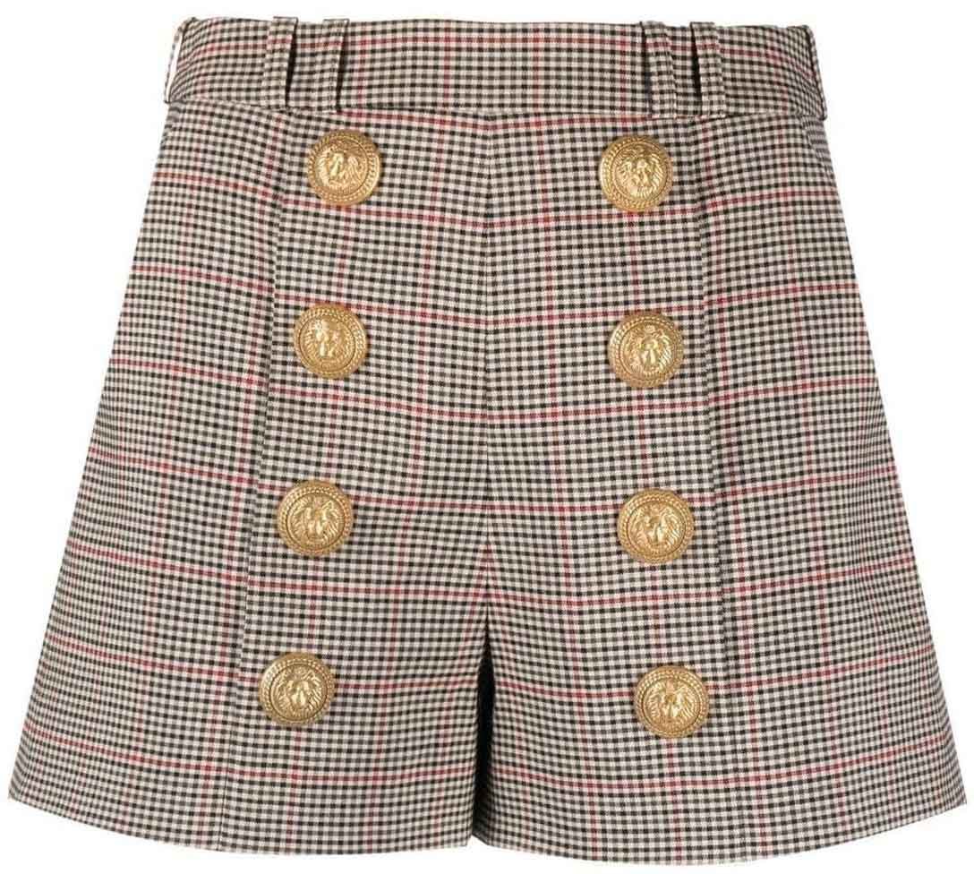 Balmain Balmain Houndstooth Shorts Beige