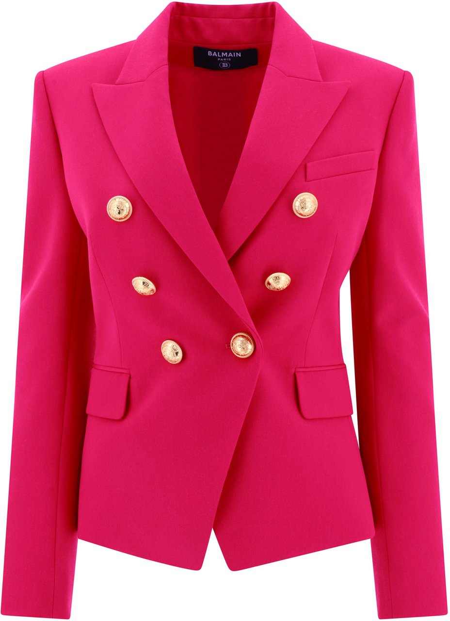 Balmain Double-breasted wool jacket Paars