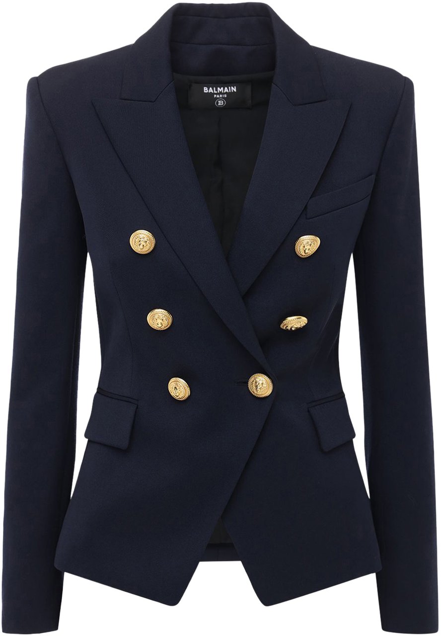 Balmain Elegant dark blue double-breasted blazer Navy