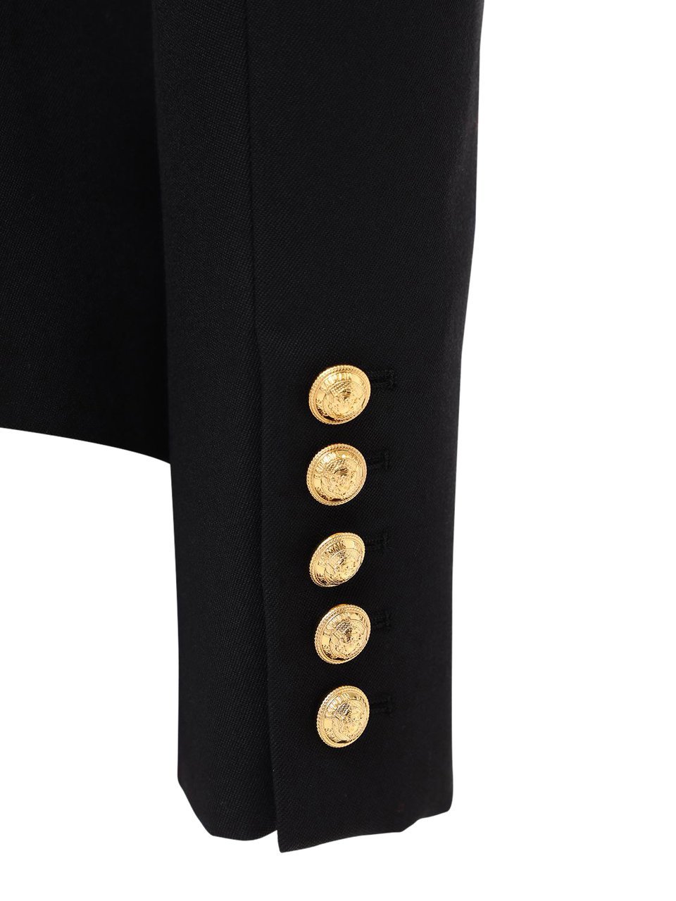 Balmain Elegant black blazer with gold buttons Zwart