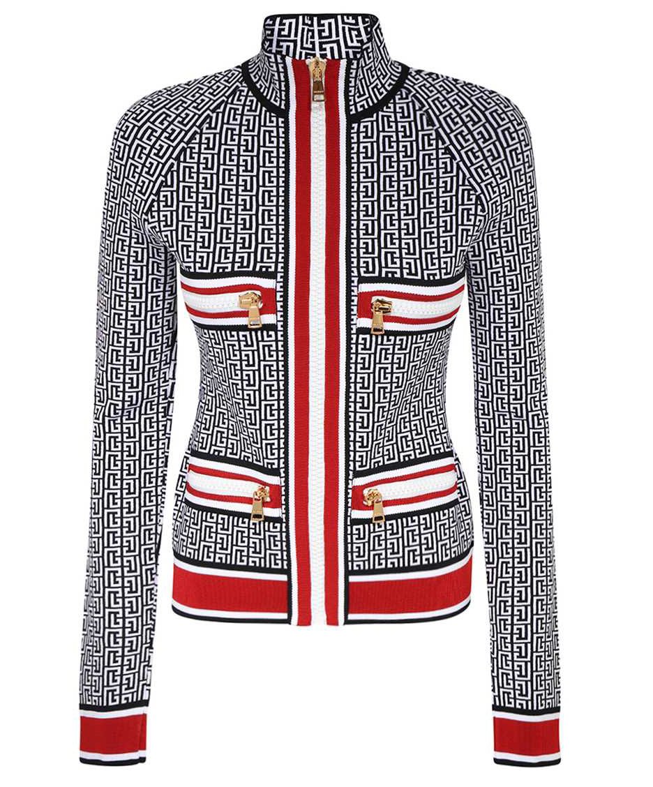 Balmain Jacquard knit jacket Zwart