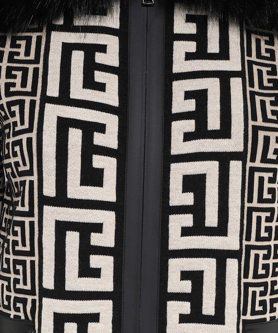 Balmain Jacquard knit jacket Zwart