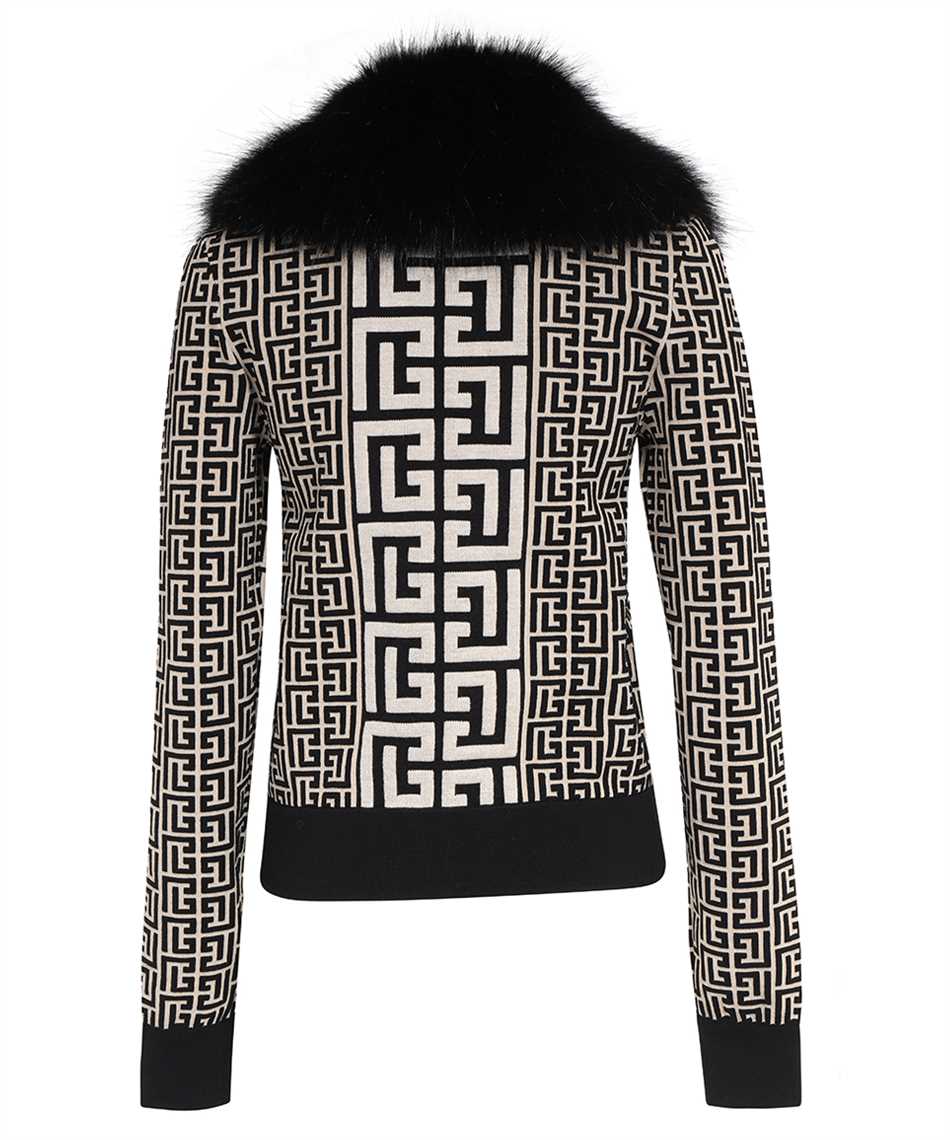 Balmain Jacquard knit jacket Zwart