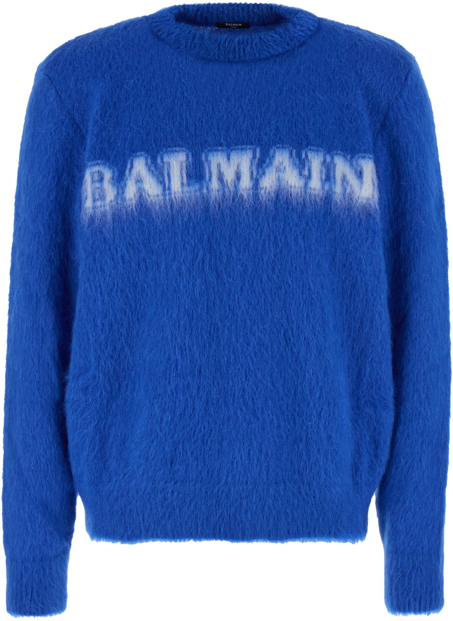 Balmain Balmain Electric blue wool blend sweater Blauw