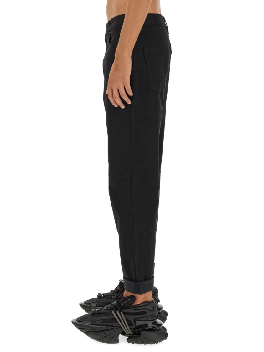 Balmain Regular Fit Black Denim Jeans Zwart