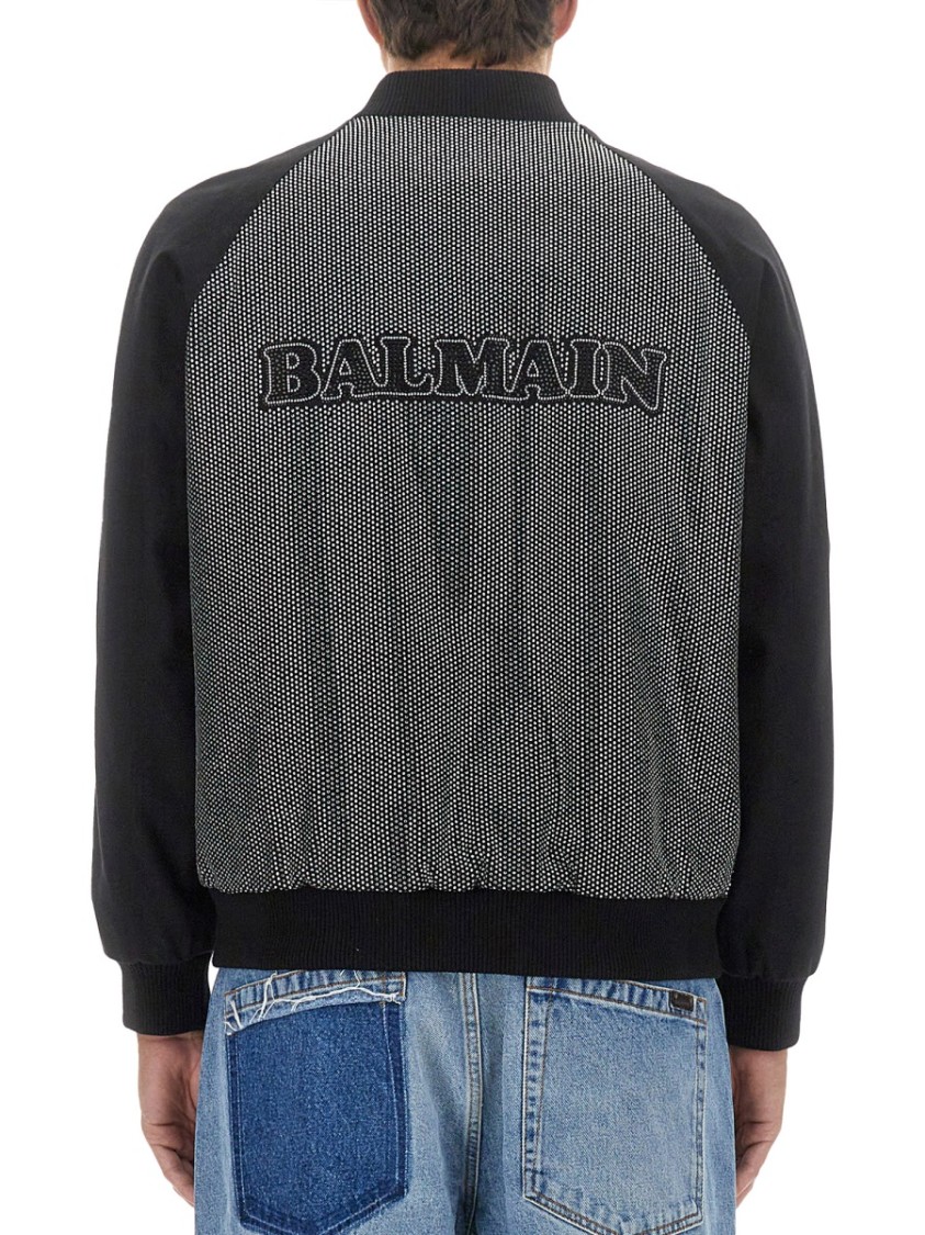Balmain Textured Bomber Jacket Divers