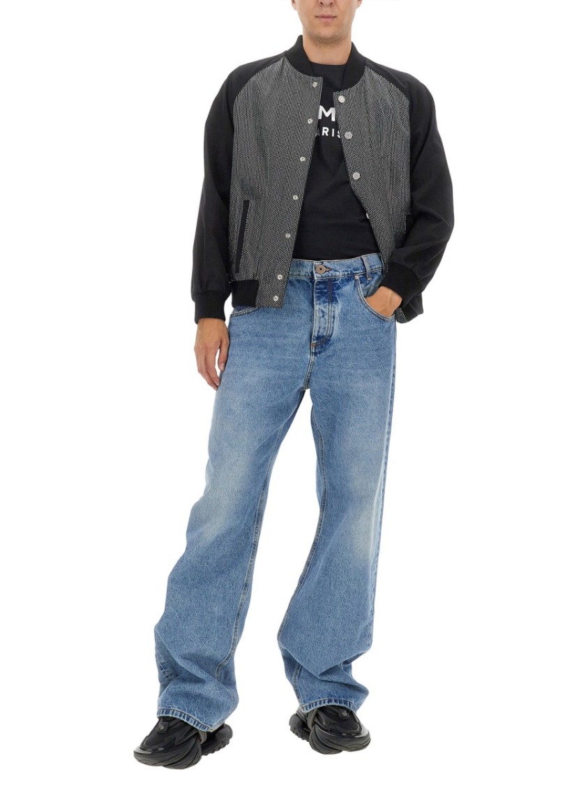 Balmain Textured Bomber Jacket Divers