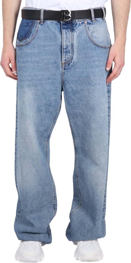 Balmain Loose Fit Jeans Blauw