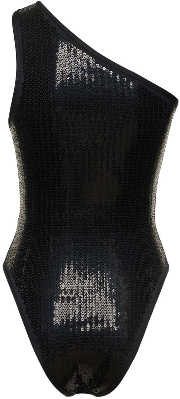 Balmain One-shoulder swimsuit Zwart