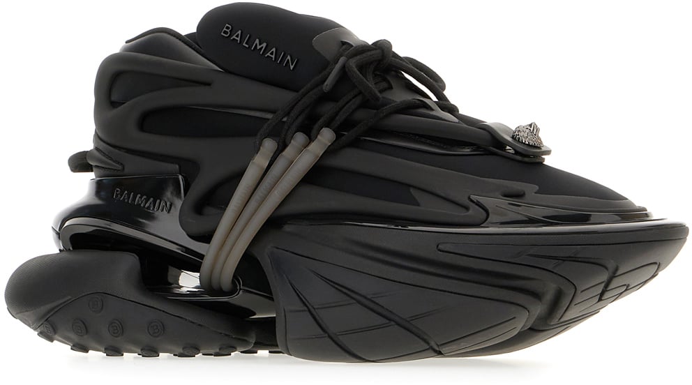 Balmain Balmain Black nylon blend Unicorn sneakers Zwart