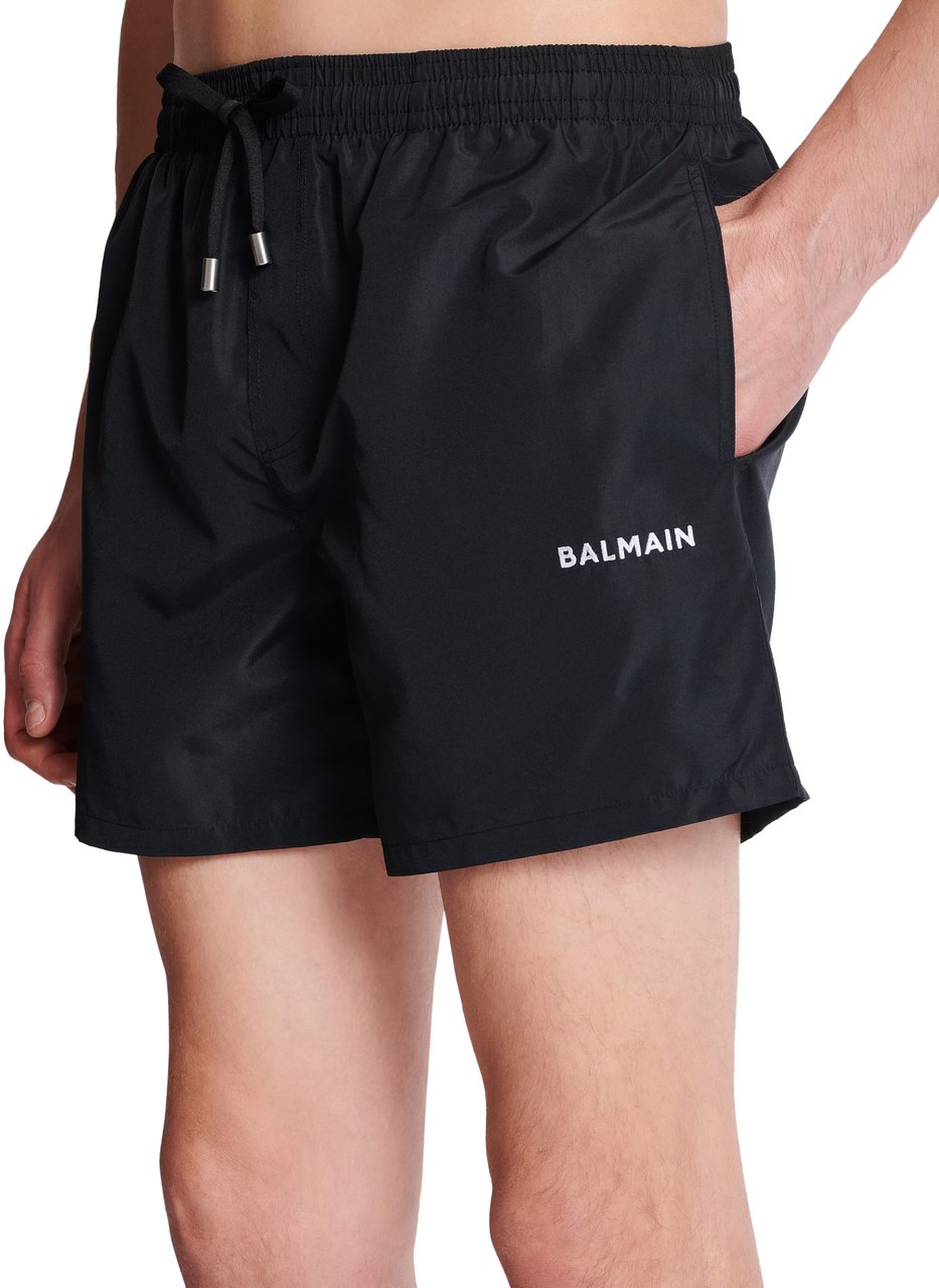 Balmain Logo Swim Shorts Zwart