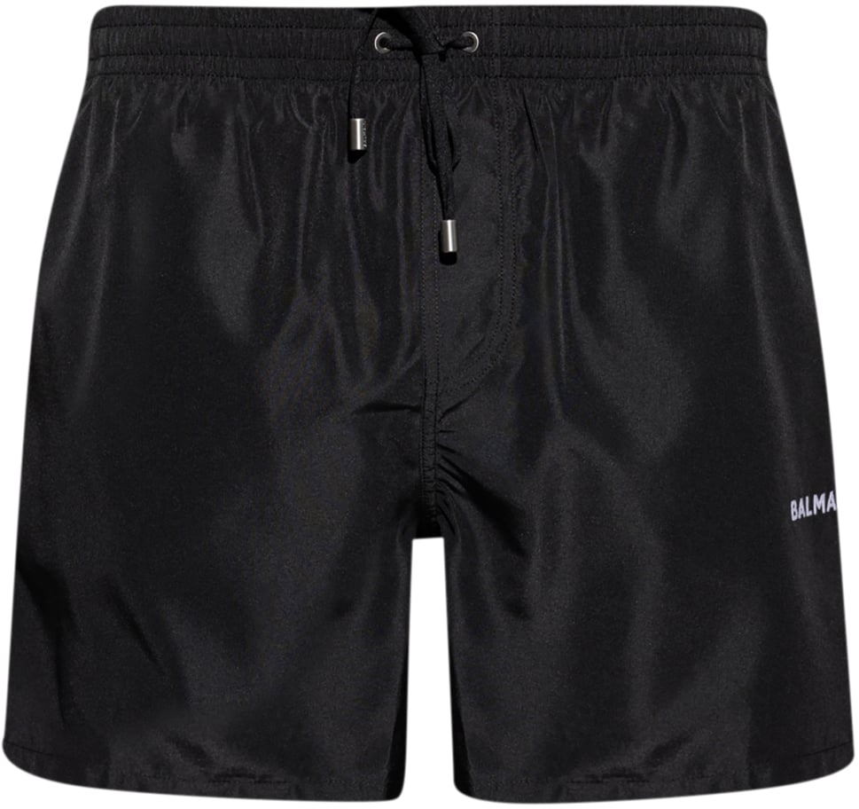 Balmain Logo Swim Shorts Zwart